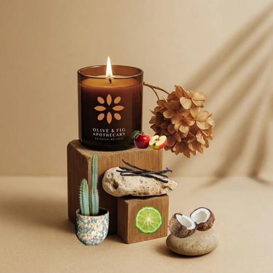 Olive & Fig Apothecary Driftwood Bloom scented 2-wick 11 oz candle