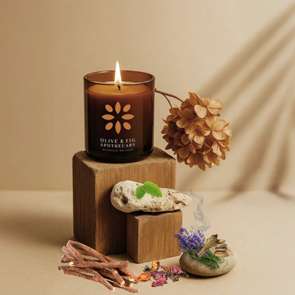 Olive & Fig Apothecary Smokewood Lavender scented 2-wick 11 oz candle