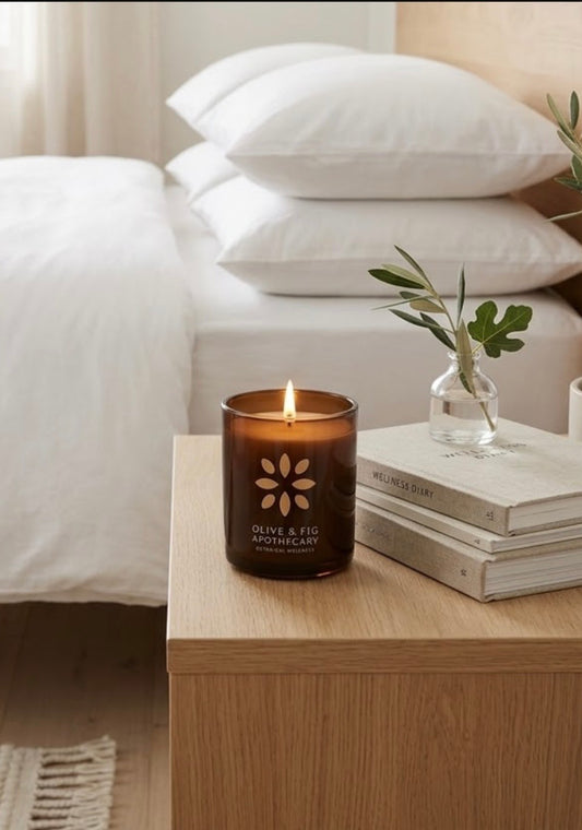 Olive & Fig Apothecary Amberwood scented 2-wick 11 oz candle